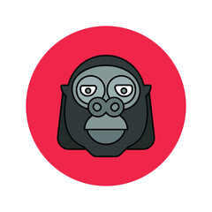 Gorilla animal Vector icon which is suitable for commercial work and easily modify or edit it

