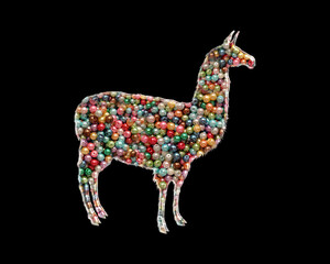 Llama alpaca Lama Beads Icon Logo Handmade Embroidery illustration