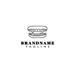 Fototapeta premium teeth logo cartoon icon design template black isolated vector illustration