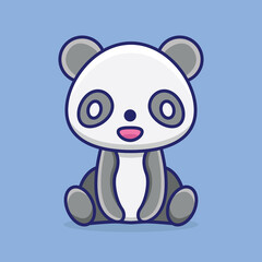 cute panda cartoon vector icon illustration logo mascot hand drawn concept trandy cartoon