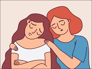 sad women cartoon vector icon illustration logo mascot hand drawn concept trandy cartoon