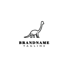 dinosaurs logo cartoon icon design template black isolated vector