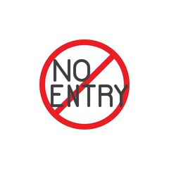 No entry sign vector icon