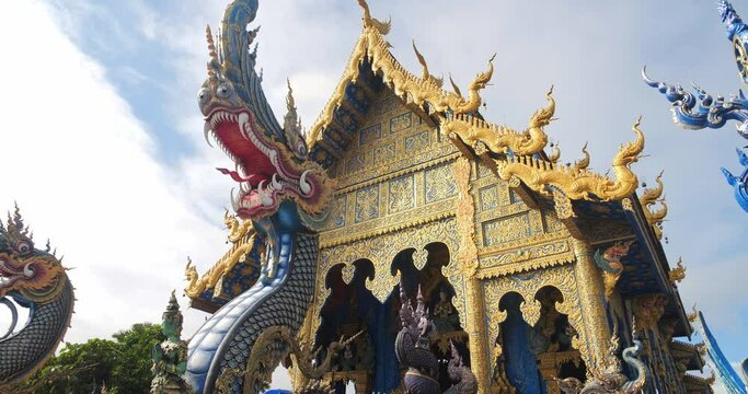 Rong Sua Ten temple (Wat Rong Sua Ten) in Chiang Rai province is one of the most famous attractions of Northern Thailand, Amazing Thailand travel concept.