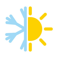 Air con icon, cold and hot temperature, vector illustration symbol