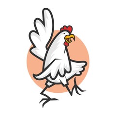illustration of a chicken dancing