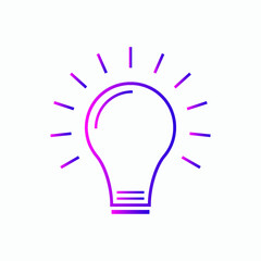 Light Bulb icon vector Idea sign solution, thinking concept gradient color template
