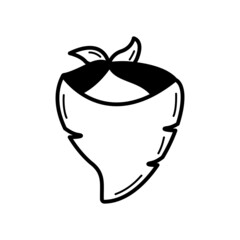 Cowboy handkerchief for face or neck. Vector doodle illustration.