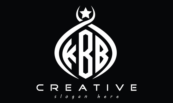KBB three letters monogram curved oval initial logo design, geometric minimalist modern creative logo, vector template