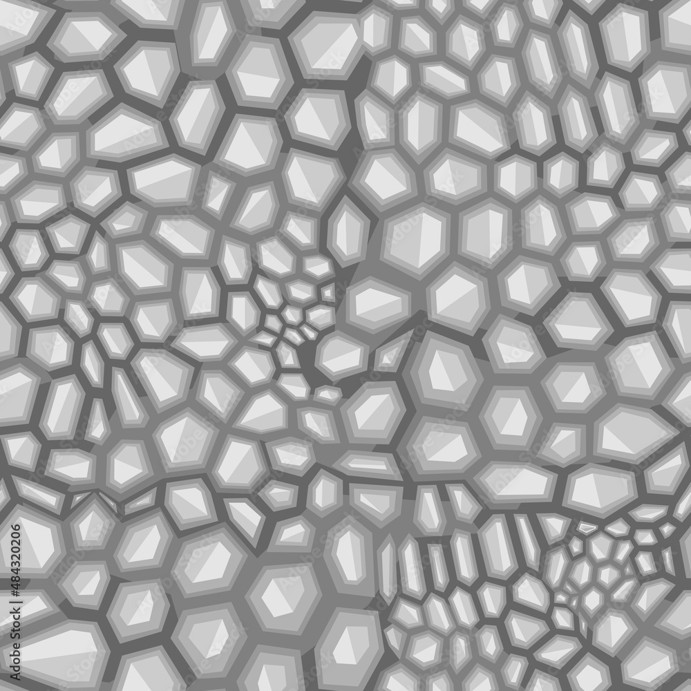 Poster seamless pattern hexagonal chaotic camo ornament. abstract modern flat vector background.
