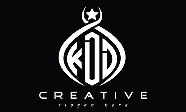 KDD three letters monogram curved oval initial logo design, geometric minimalist modern creative logo, vector template