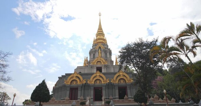 Sinakarintra Stit Mahasantikhiri Pagoda (Wat Santikhiri) in Doi Mae Salong, Chiang Rai Province, Northern Thailand.
