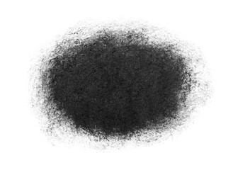 Black brush strokes oil paints on white paper. Isolated white background. Abstract art creative background. Space for text. Artist texture smears line painted brush black acrylic close-up. Copy space