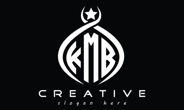 KMB three letters monogram curved oval initial logo design, geometric minimalist modern creative logo, vector template