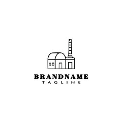 Naklejka premium factory cartoon design logo template icon vector illustration