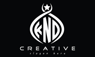 KNO three letters monogram curved oval initial logo design, geometric minimalist modern creative logo, vector template - obrazy, fototapety, plakaty