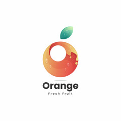 Vector Logo Illustration Orange Gradient Colorful Style.