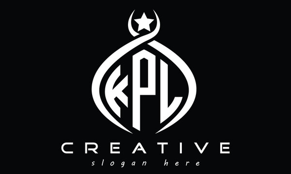 KPL three letters monogram curved oval initial logo design, geometric minimalist modern creative logo, vector template