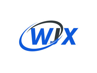 WJX letter creative modern elegant swoosh logo design