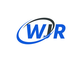 WJR letter creative modern elegant swoosh logo design
