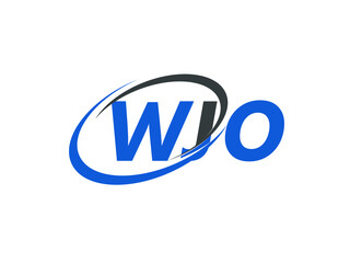 WJO letter creative modern elegant swoosh logo design