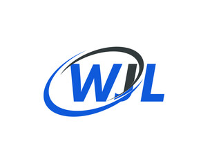 WJL letter creative modern elegant swoosh logo design
