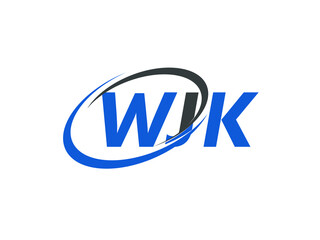 WJK letter creative modern elegant swoosh logo design