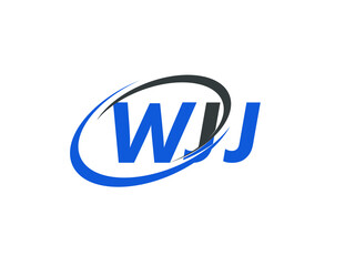 WJJ letter creative modern elegant swoosh logo design
