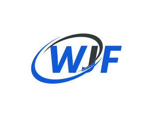 WJF letter creative modern elegant swoosh logo design