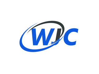 WJC letter creative modern elegant swoosh logo design