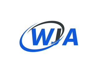 WJA letter creative modern elegant swoosh logo design