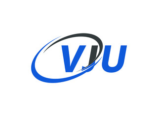 VJU letter creative modern elegant swoosh logo design