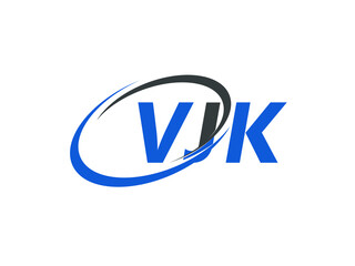 VJK letter creative modern elegant swoosh logo design