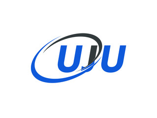 UJU letter creative modern elegant swoosh logo design