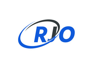 RJO letter creative modern elegant swoosh logo design