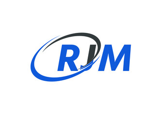 RJM letter creative modern elegant swoosh logo design