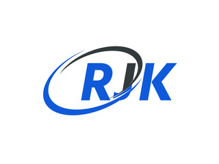 RJK letter creative modern elegant swoosh logo design