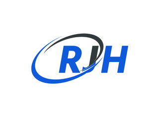 RJH letter creative modern elegant swoosh logo design