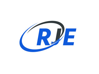 RJE letter creative modern elegant swoosh logo design