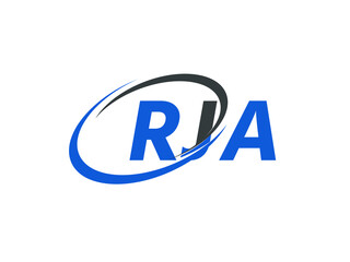 RJA letter creative modern elegant swoosh logo design