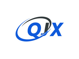 QJX letter creative modern elegant swoosh logo design
