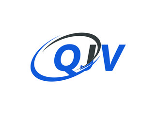 QJV letter creative modern elegant swoosh logo design