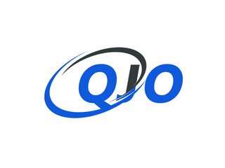 QJO letter creative modern elegant swoosh logo design