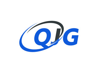 QJG letter creative modern elegant swoosh logo design