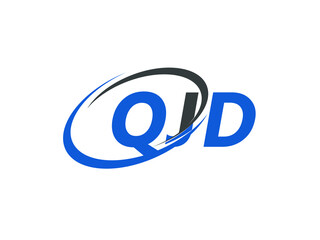 QJD letter creative modern elegant swoosh logo design