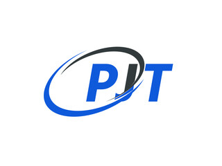 PJT letter creative modern elegant swoosh logo design