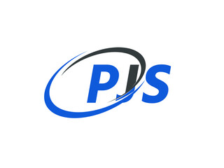 PJS letter creative modern elegant swoosh logo design