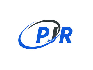 PJR letter creative modern elegant swoosh logo design
