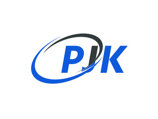 PJK letter creative modern elegant swoosh logo design