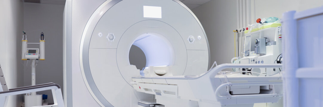 Nuclear magnetic resonance imaging laboratory with high technology contemporary equipment